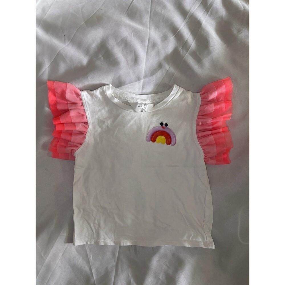 H&M Eva Cremers T-shirt Kids 5T Rainbow With Googly Eyes